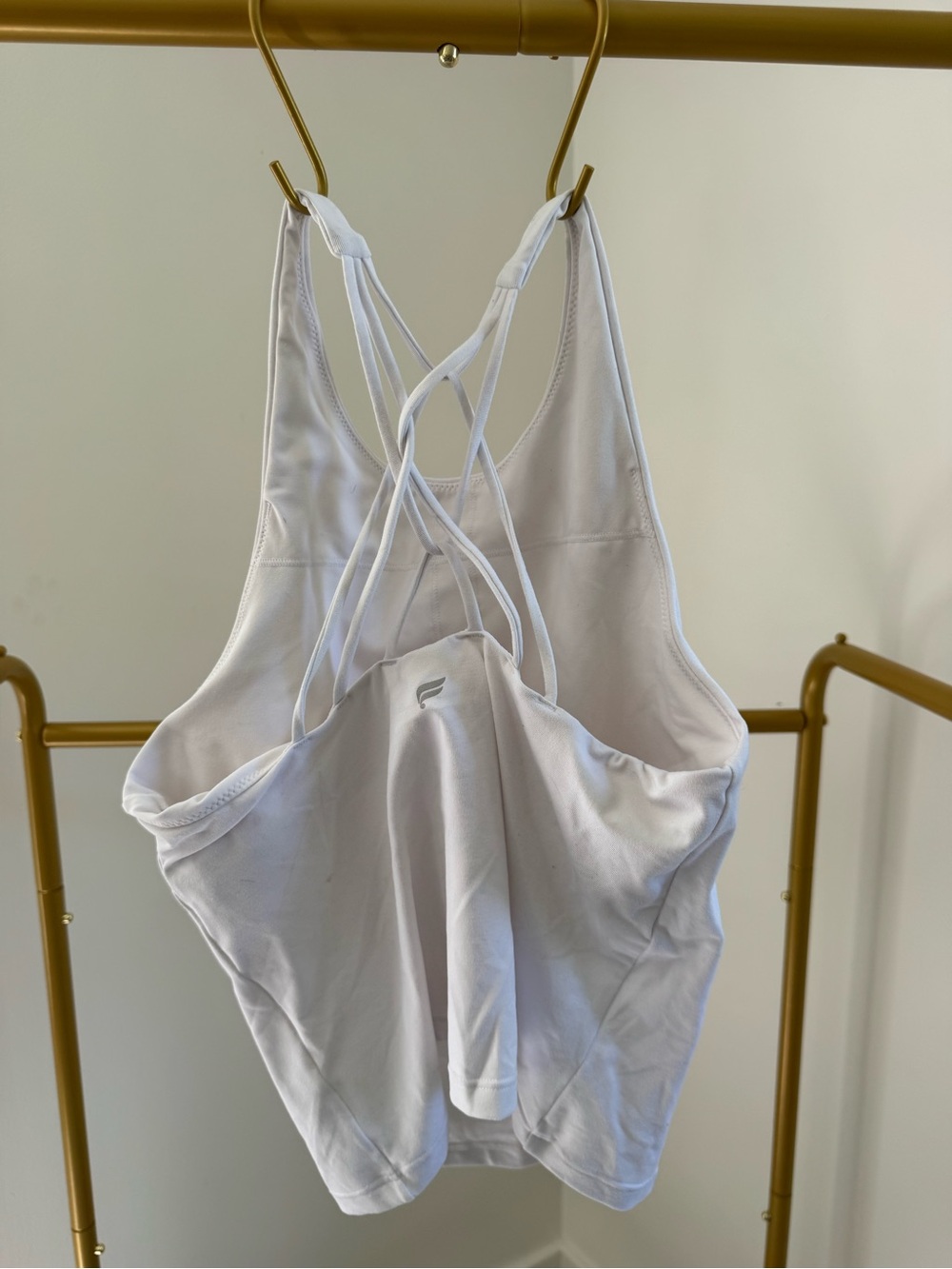 Fabletics White Crisscross Back Workout Tank